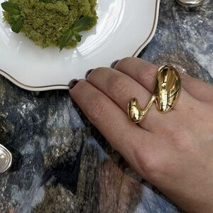 Water drop gold plated ring size 8.5